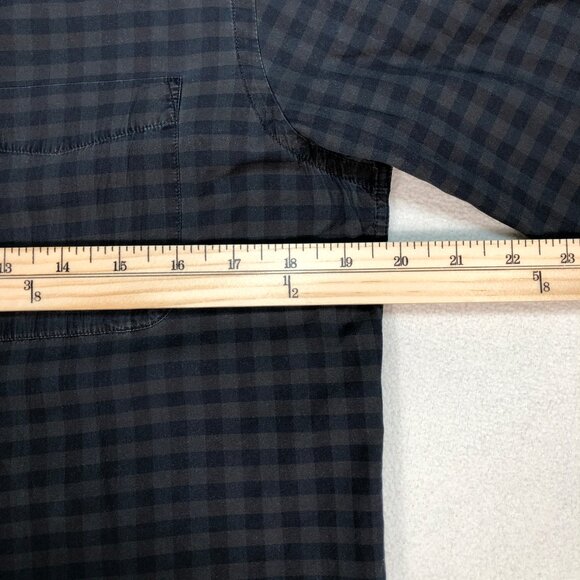 Zegna Sport Black Watch Shirt Men's M Black Brown Gingham Plaid Twisted‎ Cotton - Picture 10 of 16